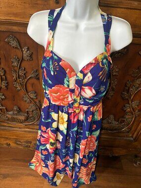 Anthropologie Moulinette Soeurs Annona Midi Dress, Blue floral, size 6P Resort